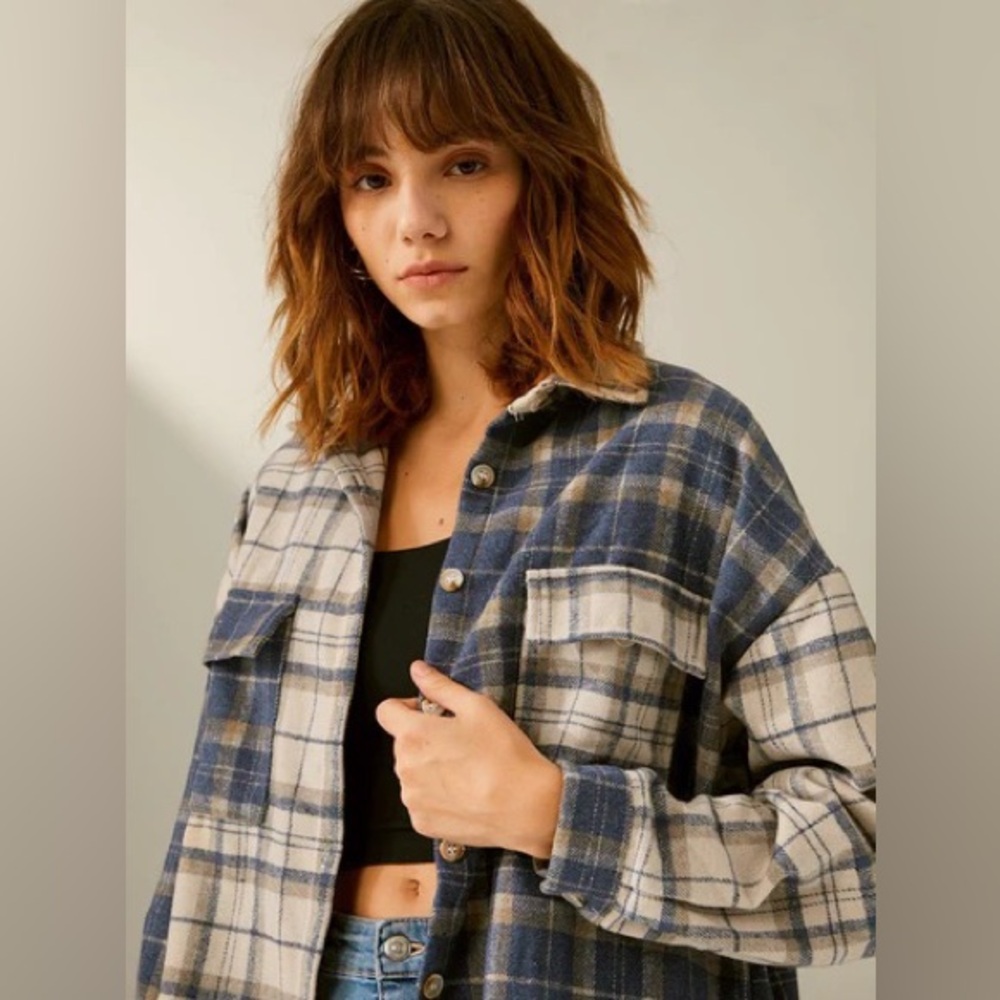 Commense Oversized Plaid Shirt